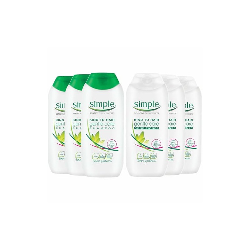 Simple Kind to Hair Shampoo+ Conditioner Set 3x200ml Daily Gentle