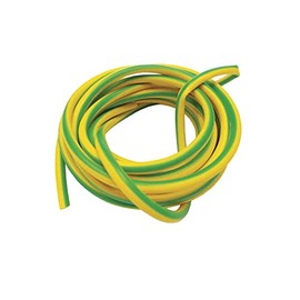 KafTon PVC Sleeving Electrical Wire Cable Earth Green and Yellow Blue Brown Black (4mm, Green/Yellow)