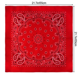Haakong 3 Pcs Bandanas for Men Paisley Pattern Bandanas in Bulk Neckerchief Scarf Head Wrap Necktie Face Cover for Men Women (3, Red Black White)