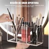 Organizador Brochas y Paletas Maquillaje Transparente Acrílico