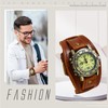 Lancardo Mens Steampunk Retro Genuine Leather Watch Military Quartz Hip-hop