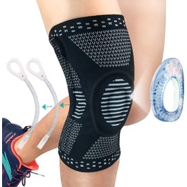 Ultra Ergonomic Tri-Weave Neoprene Padded Knee Compression Support Sleeve Joint Pain Arthritis Tendonitis, Bursitis, Osteoarthritis, Rheumatoid Arthritis, Knee Discomfort (Black, M)