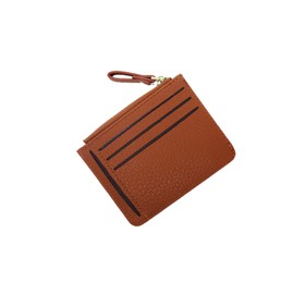 TOEDNNQI Women's Coin Purse, Fragment Case, Card Slot, With Keychain, Passcase, Credit Card, IC Card, Business Card Holder, Cute, Thin, Light, Brown