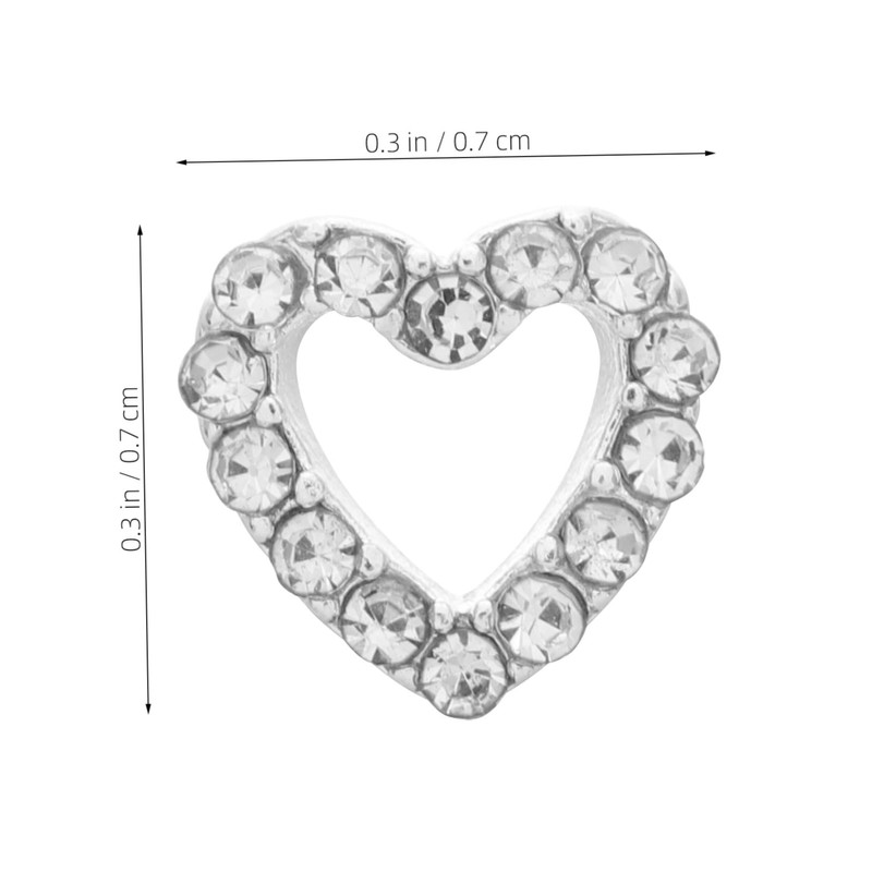 Healeved 10pcs Rhinestones Nail Charms Heart-Shaped Nail Decorations Creative Accessories