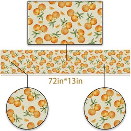 Pudodo Orange Citrus Table Runner Little Cutie Themed Birthday Baby Shower Spring Summer Party Kitchen Dining Home Decoration (13" x 72")