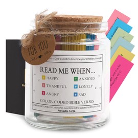 Bible Verse Jar, Christian Gifts, Read Me When for Emotions and Feelings, Religious Gifts for Women Men Mom Dad Friend, Prayer Hope Jar