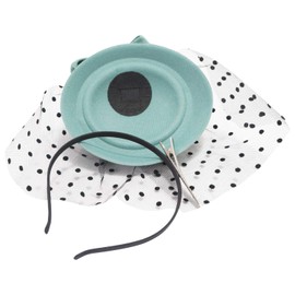 Ro Rox Grace Fascinator Hat Bow Net Vintage Weddings Tea Party Church Headband, Mint, One Size