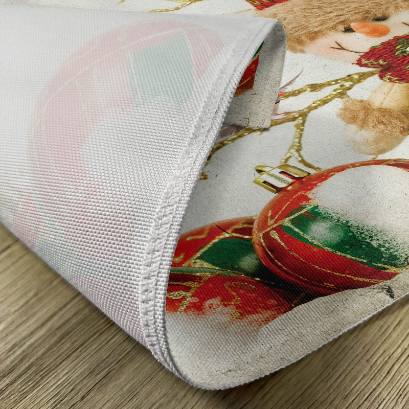 ABAKUHAUS Christmas Place Mats, Colourful Jolly Times, Washable Fabric Dining