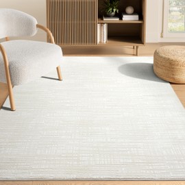 Abani Cream Area Rug - 5' x 8' - Living Room & Bedroom - Textured Weave Design - Indoor Use - Easy to Clean, Stain Resistant, Non-Shedding - Neutral Collection