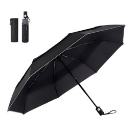 Konciwa Folding Umbrella, One-Touch, Automatic Open/Close, Men's, 9.1 oz (260 g), Ultra Lightweight, 8 Ribs, Automatic Opening/Closing, Folding Umbrella, Unisex, Easy to Carry, Black (windproof)