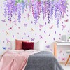 Flower Vines Window Stickers Purple Flower Wall Decals Hanging Flower