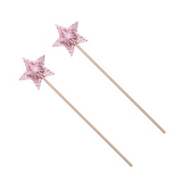 WHAMVOX Birthday Party Fairy Wands 2pcs Star Shaped Princess Angel Fairy Star Wands Baby Girl Fairy Wands Cosplay Props