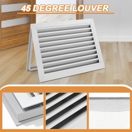 ZXTDBMBB Large Ventilation Grille, Double-Sided Louvered, Aluminum Vent Cover, Silver-Gray Door Vent Grille for Wardrobe Doors, Cabinets, Bathrooms, Garage Door Ventilation Grilles, 16"×10"