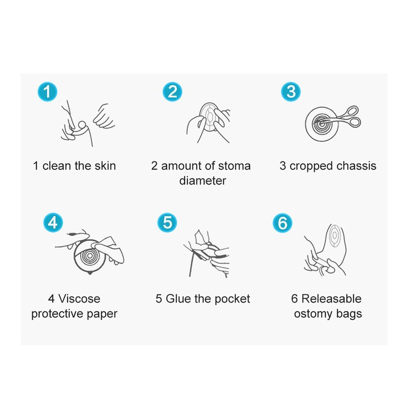 10pcs One Piece System Drainable Ostomy Bag Pouch Stoma Cover