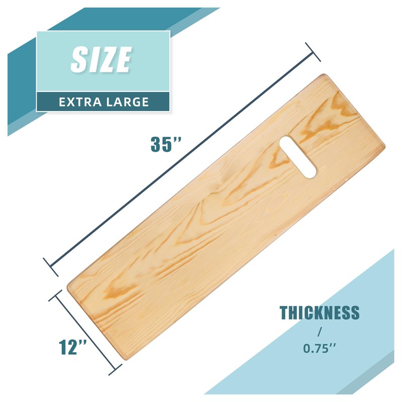Transfer Board and Slide Board with Handles,Made of Heavy-Duty Wood,