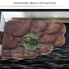 Turtle Island Floating Turtle Floating Island Turtle Dock Resin Simulation Habitat Rocks Turtle Unique floating island for Semi Aquatic Animals(NS-79)