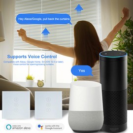 4 Pack WiFi Smart Curtain Switch App Remote & Voice Control Compatible, Interruttore Tattile Intelligent by End Cieche
