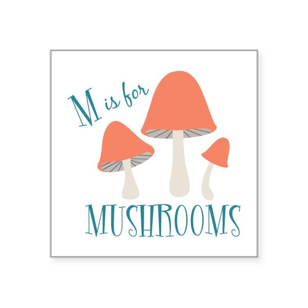 CafePress M for Mushrooms Sticker Square Bumper Sticker Car Decal