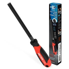 FIRSTINFO H5408 Coarse and Fine-Tooth CR-V Steel Brake Caliper File | Four-Sided | HRC 62-66 | 9mm File Width | 5.9 inches File Length