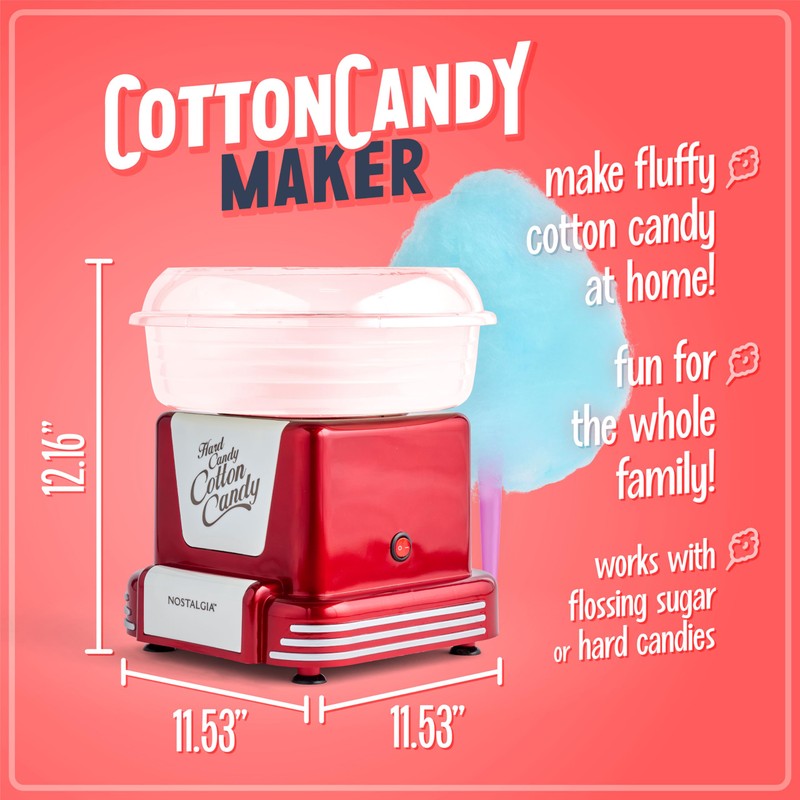Nostalgia Cotton Candy Machine - Retro Cotton Candy Machine for