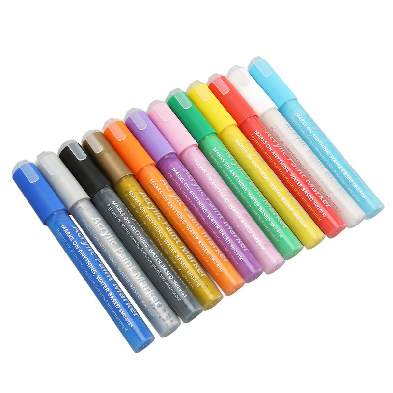 12pcs Nail Polish Pens Multiple Colors Quick Drying DIY Nail