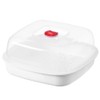 DOITOOL Microwave Steamer 8.27X8.27X4.33In Square Plastic Food Steamer with Ventilated