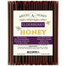 Arvoli Honey Elderberry infused Honey Sticks (50 pack) - ALL Natural