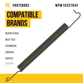 PartsBroz WPW10337934 Door Spring - Compatible With Whirlpool Kenmore Maytag Amana Dishwasher - Replaces AP6019831 W10337934 2310989 8268989 8524473 PS11753142 W10462694