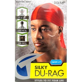 Titan 1PC Silky Durag Mens Cap Premium Soft Silky Headband Quality Extra Long Tail for 360 Fade Braids Twist Locs Headband for Men ROYAL BLUE