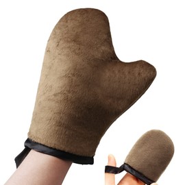 Pack of 2 Tanning Gloves for Self-Tan, Double-Sided Self-Tanning Gloves and Small Tan Applicator Mitt, Self-Tanning Mitt Applicator for Face and Body (Brown)
