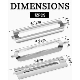 QLEUIFT Pack of 12 Peelers Compatible with Tupperware Replacement Blade Peeler Compatible with Tupper Replacement Blade Professional Peeler Replacement Blade with Surface Grinding, 3 Types of