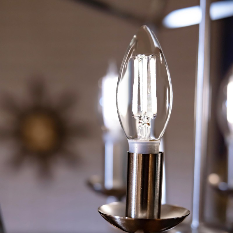 Feit Electric Exposed White Filament LED Bulbs, E12 Candelabra Base,
