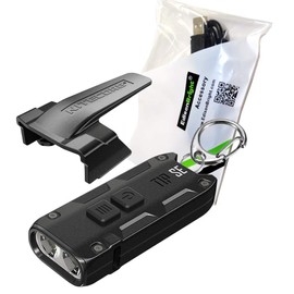 Nitecore TIP SE 700 Lumen USB-C Rechargeable Keychain Flashlight EDC with EdisonBright Charging Cable bundle (Black)