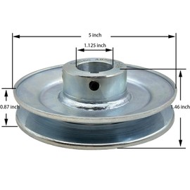 Saelno AB500-1 1/8 Single Groove Web Sheaves, v Belt Pulley 1 1/8 inch bore 5" OD,Motor Pulley Carbon Steel for A B 5L 4L V-Belts