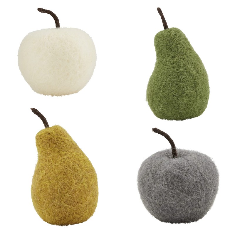 Mud Pie Felt Fruit Décor, Yellow Pear