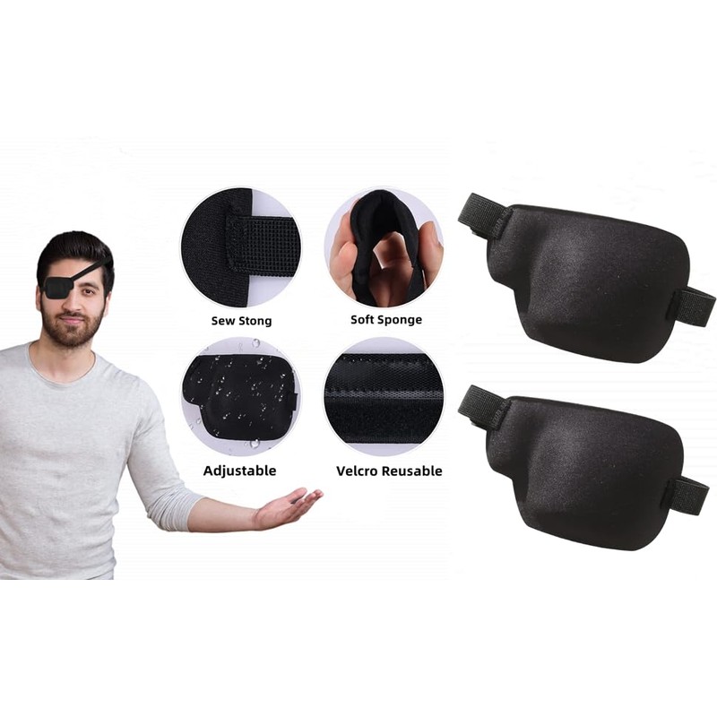 2Pcs 3D Eye Patches for Left and Right Adults Adjustable