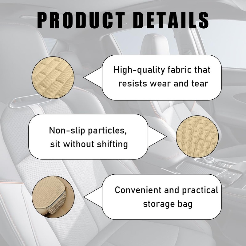 Yourkar 4PCS Car Seat Cover Pad, Breathable Auto Front Seat