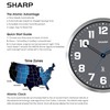 Sharp Atomic Analog Wall Clock - 12" Grey Face, Silver