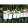 Dahey 10 Pcs Hanging Flower Pots Metal Iron Bucket Planter