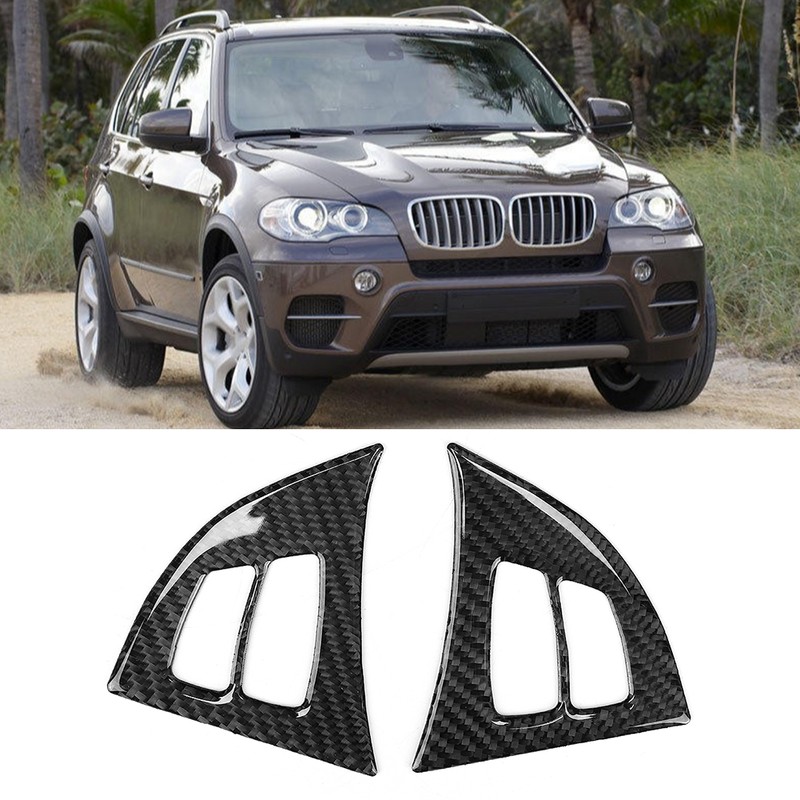 2Pcs/Set Carbon Fiber Steering Wheel Frame Cover Trim Left Hand