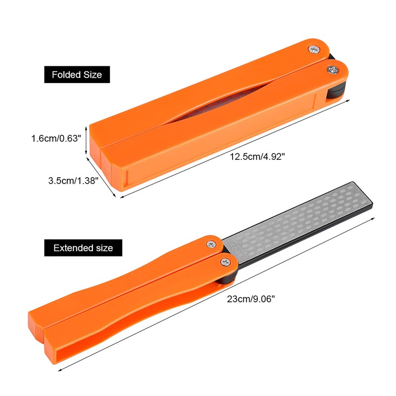 Chazcool Folding Knife Sharpener, 400/600 Grit Knife Sharpener, Folding Double