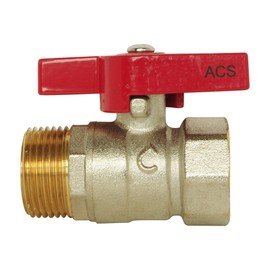 Somatherm For You 1372-12A YOU-12/17 Male/Female Ball Valve-Butterfly Lever-Standard Passage, Grey