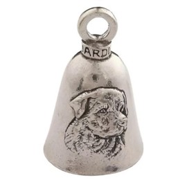 Guardian Bell ROTTWEILLER DOG Good Luck Bell w/Keyring & Black Velvet Gift Bag | Motorcycle Bell | Lead-Free Pewter | Good Luck Gift to Friends & Family | Bike Bell | Made in USA, Small, Silver