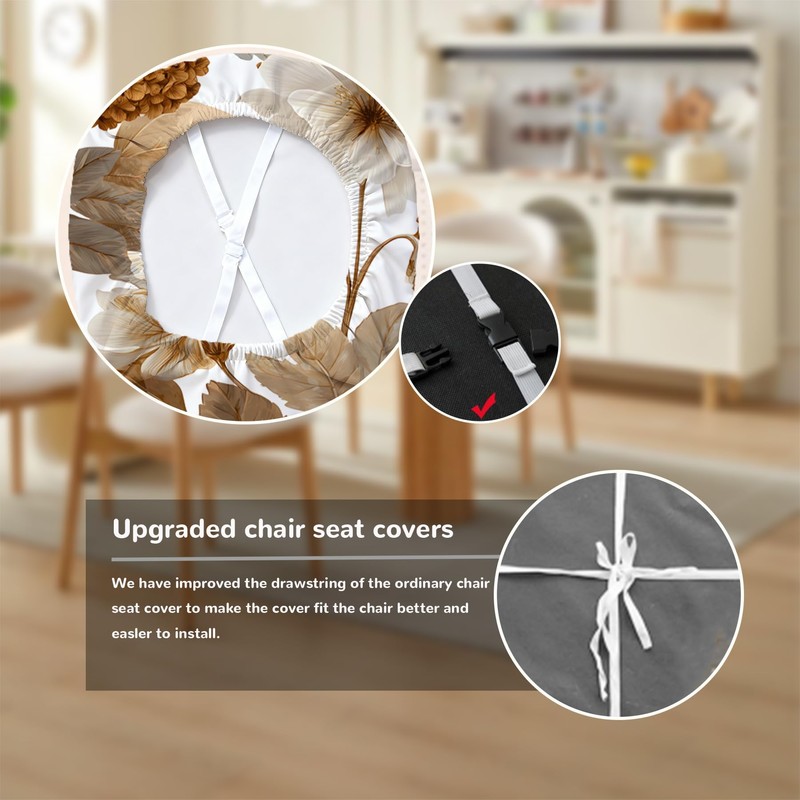Chair Covers - Elastic Printed Dining Chair Slipcovers, Removable Washable