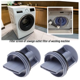 VGOL 2Pcs Washing Machine Drain Filter 647920 00647920 605010 00605010 Compatible with Bosch Compatible with Siemens Washing Machine Drain Pump Fluff Filter Blue