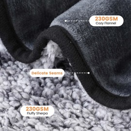 PETTOM Dog Blanket, Waterproof, Dog Blanket, Fluffy Sherpa Fleece, Dog Blanket, Sofa Protection, Cat Blanket, Fluffy and Soft, Dog / Cat Blanket, Grey, 100 x 75 cm