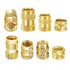 Qrity 100 Pcs Knurled Nuts, Brass Threaded Insert Kit, Female