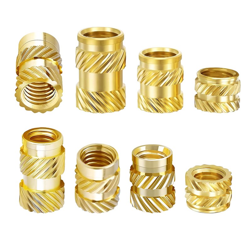Qrity 100 Pcs Knurled Nuts, Brass Threaded Insert Kit, Female