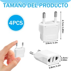 Owlbud Enchufe Adaptador de EE.UU. a Europa Tipo C, Conversor de Energía para Viajes, Juego de 4 Unidades, Ideal para Dispositivos Estadounidenses en Países Europeos
