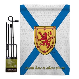 Breeze Decor Nova Scotia Garden Flag Set with Stand Canada Provinces Canadian Territories Region Country Particular Area House Decoration Banner Small Yard Gift Double-Sided, Made in USA
